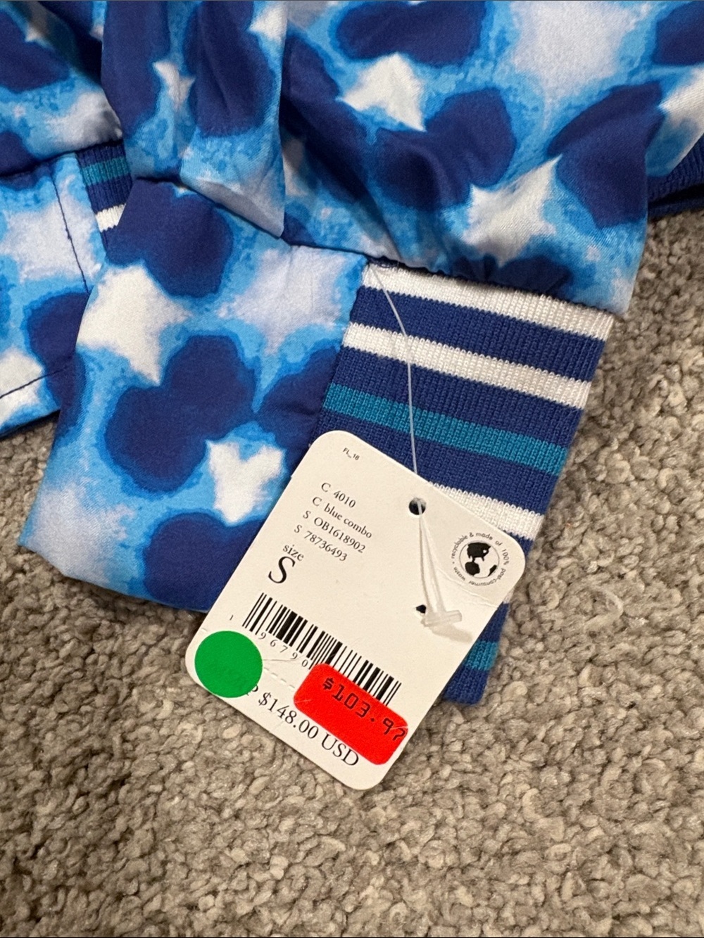 NWT FP Movement Blue Printed Tennis Jacket - Picture 2 of 5